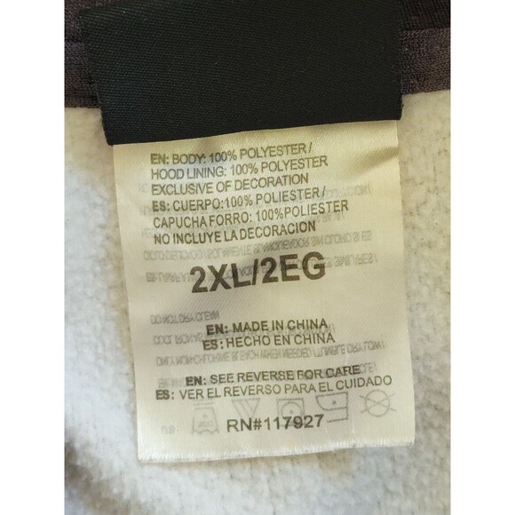 And1 Mens Camo Hoodie 2XL Brown Long Sleeve Kangaroo Pocket Pullover Sweatshirt - Picture 8 of 10